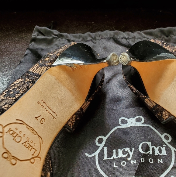 LUCY CHOI Knightsbridge lace half-d'Orsay pump - Picture 9 of 9